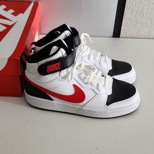 Nike Court Sneakers mid 2 GS Shoes size 7Y black White Red New sneakers